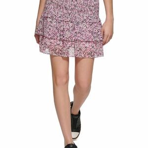 Karl Lagerfeld Paris Chiffon Smocked Mini Skirt Sz XL NWT
